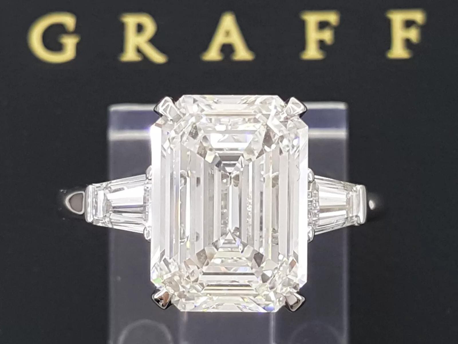 Graff Promise Emerald Cut Diamond 3-Stone Engagement Ring 5.91 ct Retail $335k