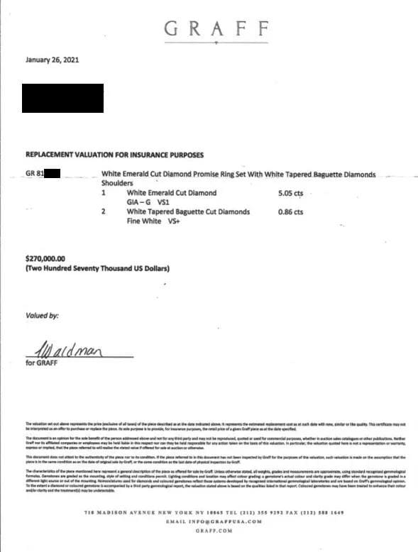 Graff Promise Emerald Cut Diamond 3-Stone Engagement Ring 5.91 ct Retail $335k