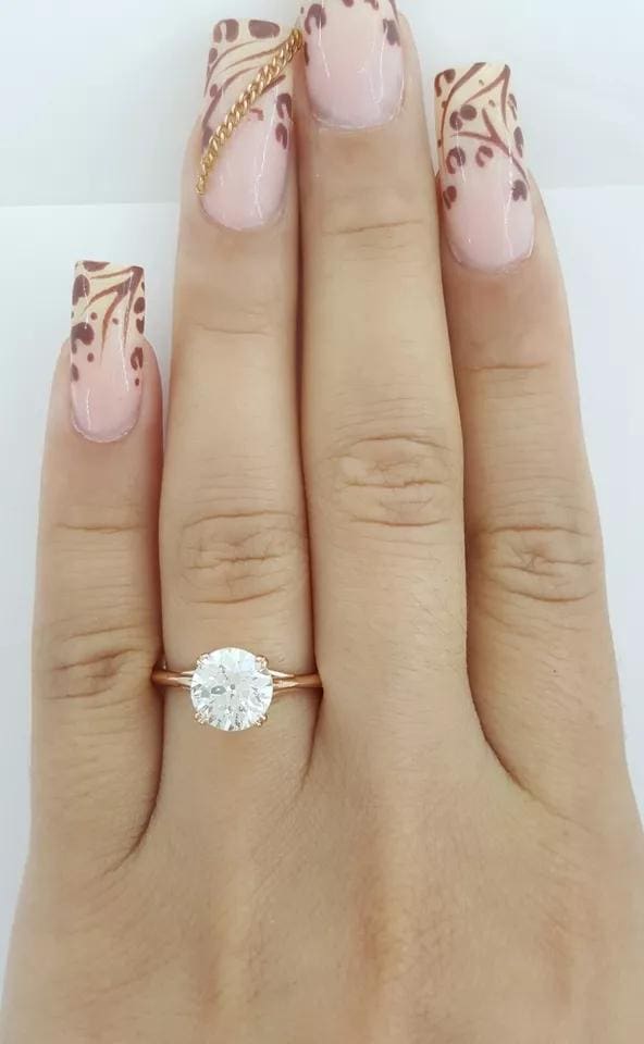 Vintage Old European Diamond Solitaire Engagement Ring 1.72 ct 18k Rose Gold GIA