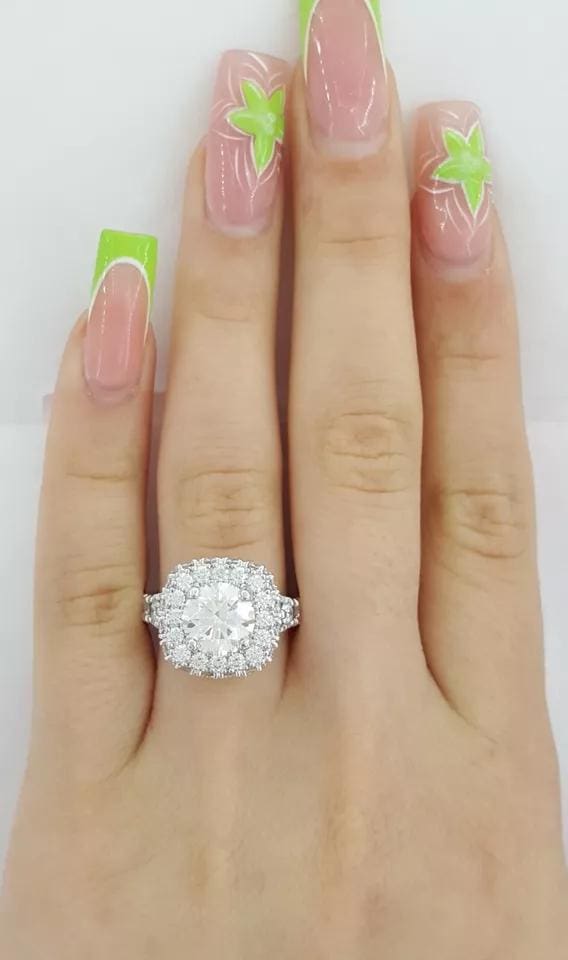 HOF Hearts on Fire Acclaim Round Diamond Halo Engagement Ring 3.59ct Retail 43K