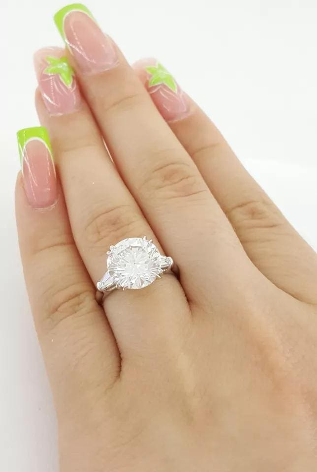 Harry Winston Classic Round Brilliant Diamond Engagement Ring 4.49 ct Rtl $280k
