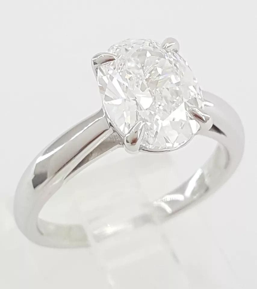 Oval Brilliant Diamond Solitaire Engagement Ring 2.02 ct D/Flawless GIA RtL $70K