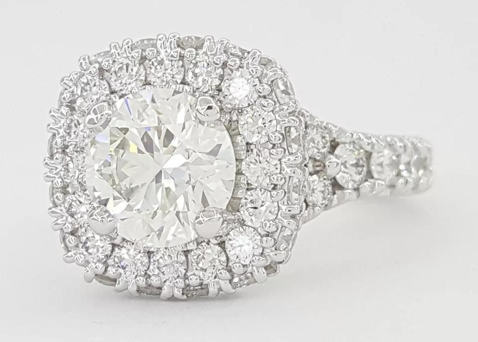 HOF Hearts on Fire Acclaim Round Diamond Halo Engagement Ring 3.59ct Retail 43K