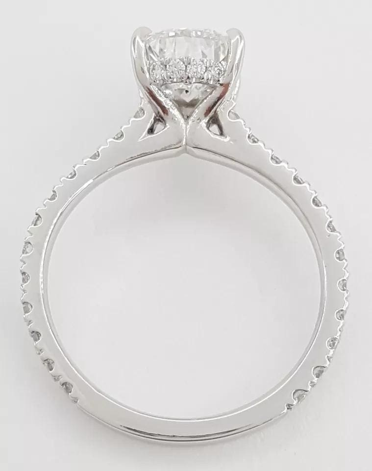 Pear Diamond Hidden Halo Engagement Ring Platinum 2.43 ct Rtl 27K