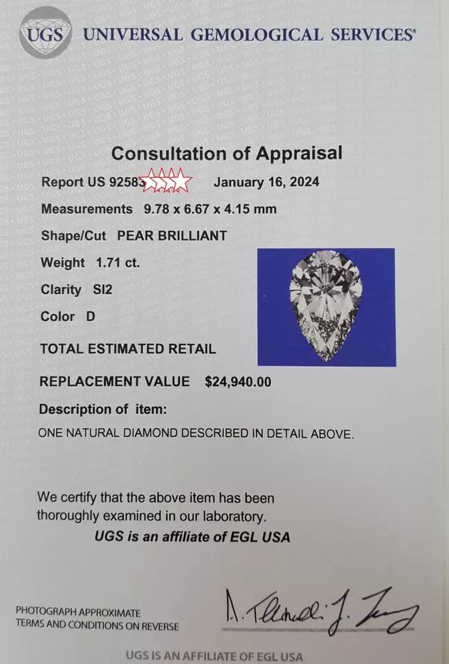 Pear Diamond Hidden Halo Engagement Ring Platinum 2.43 ct Rtl 27K