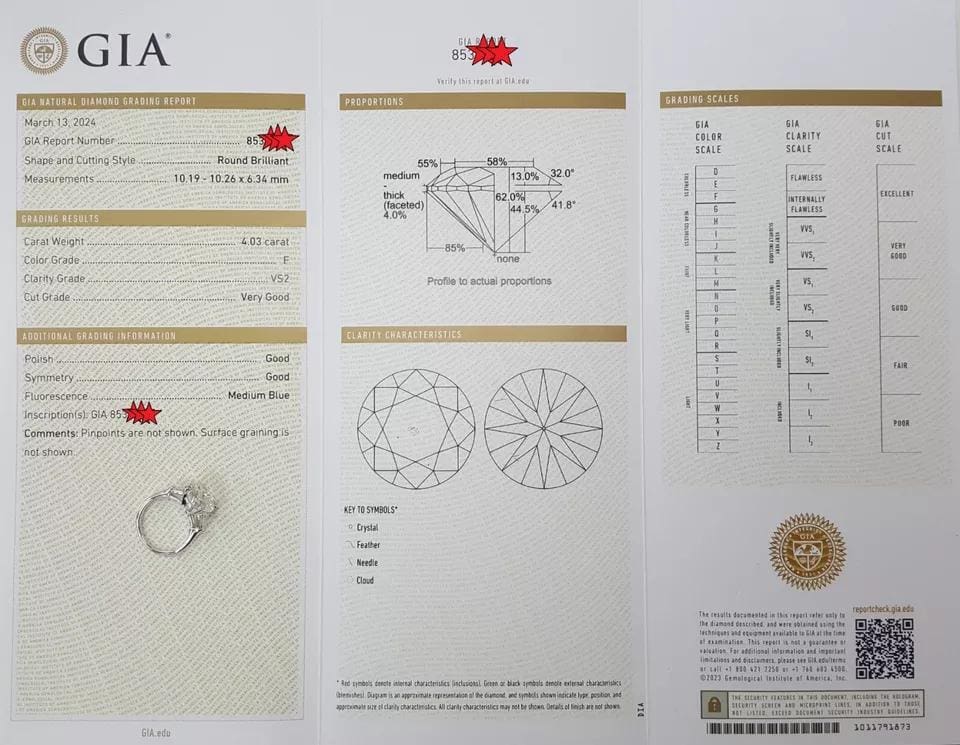 Harry Winston Classic Round Brilliant Diamond Engagement Ring 4.49 ct Rtl $280k