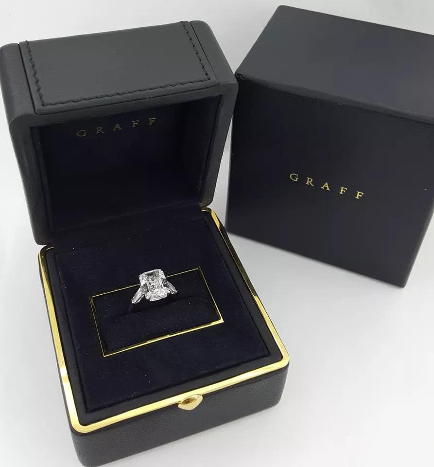 Graff Promise Emerald Cut Diamond 3-Stone Engagement Ring 5.91 ct Retail $335k