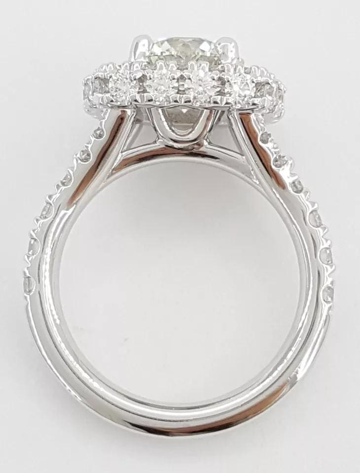 HOF Hearts on Fire Acclaim Round Diamond Halo Engagement Ring 3.59ct Retail 43K