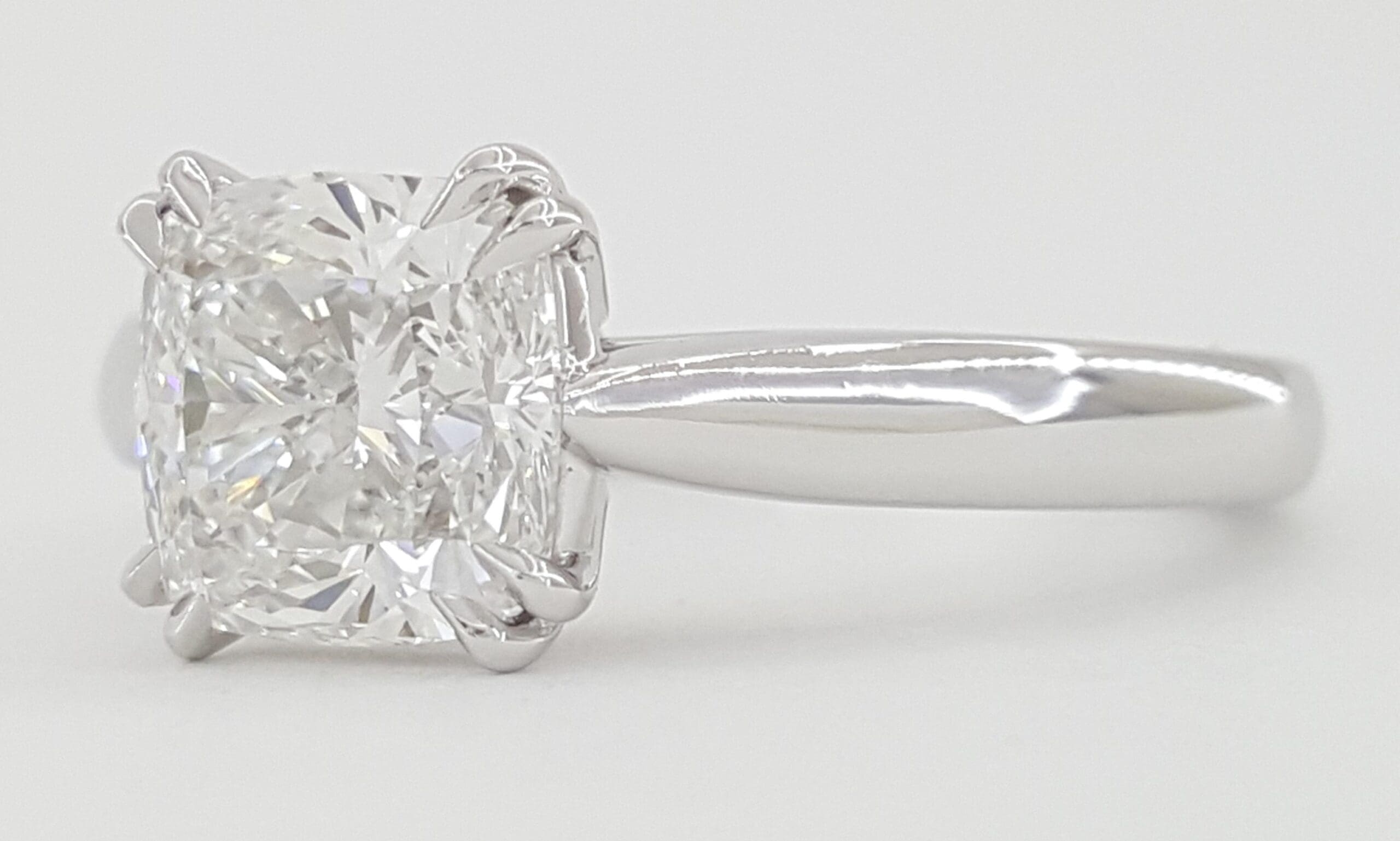 Harry Winston Solitaire Cushion Diamond Engagement Ring 1.90 ct Retail $53.5K