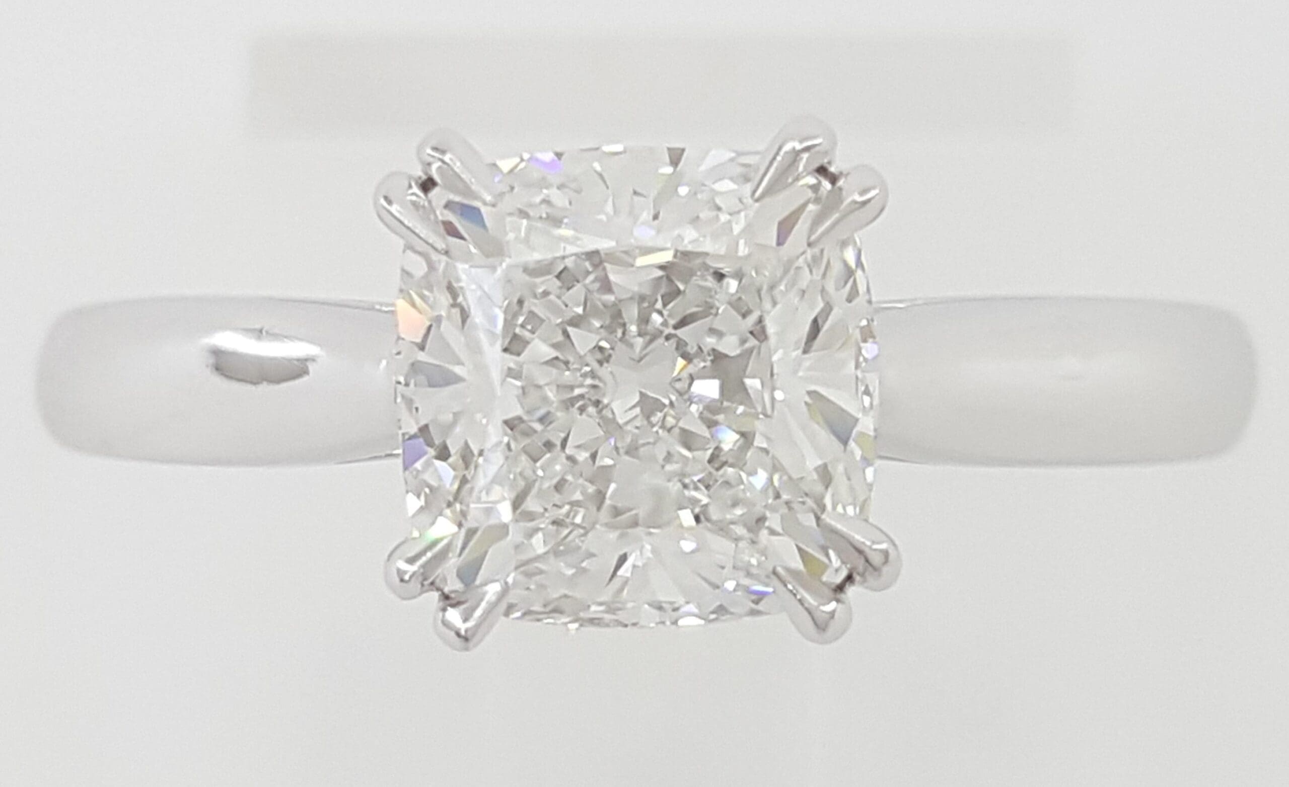Harry Winston Solitaire Cushion Diamond Engagement Ring 1.90 ct Retail $53.5K