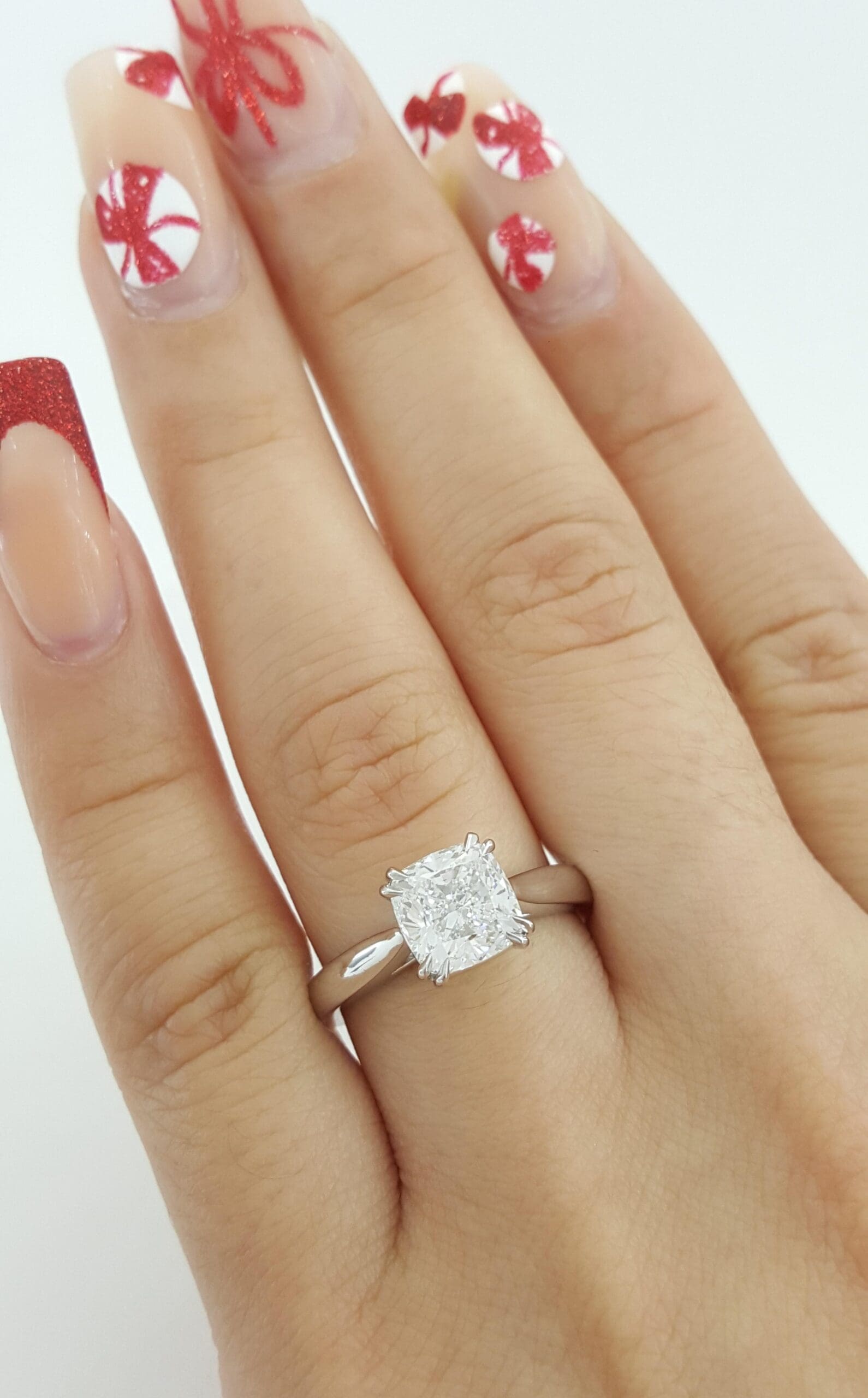 Harry Winston Solitaire Cushion Diamond Engagement Ring 1.90 ct Retail $53.5K