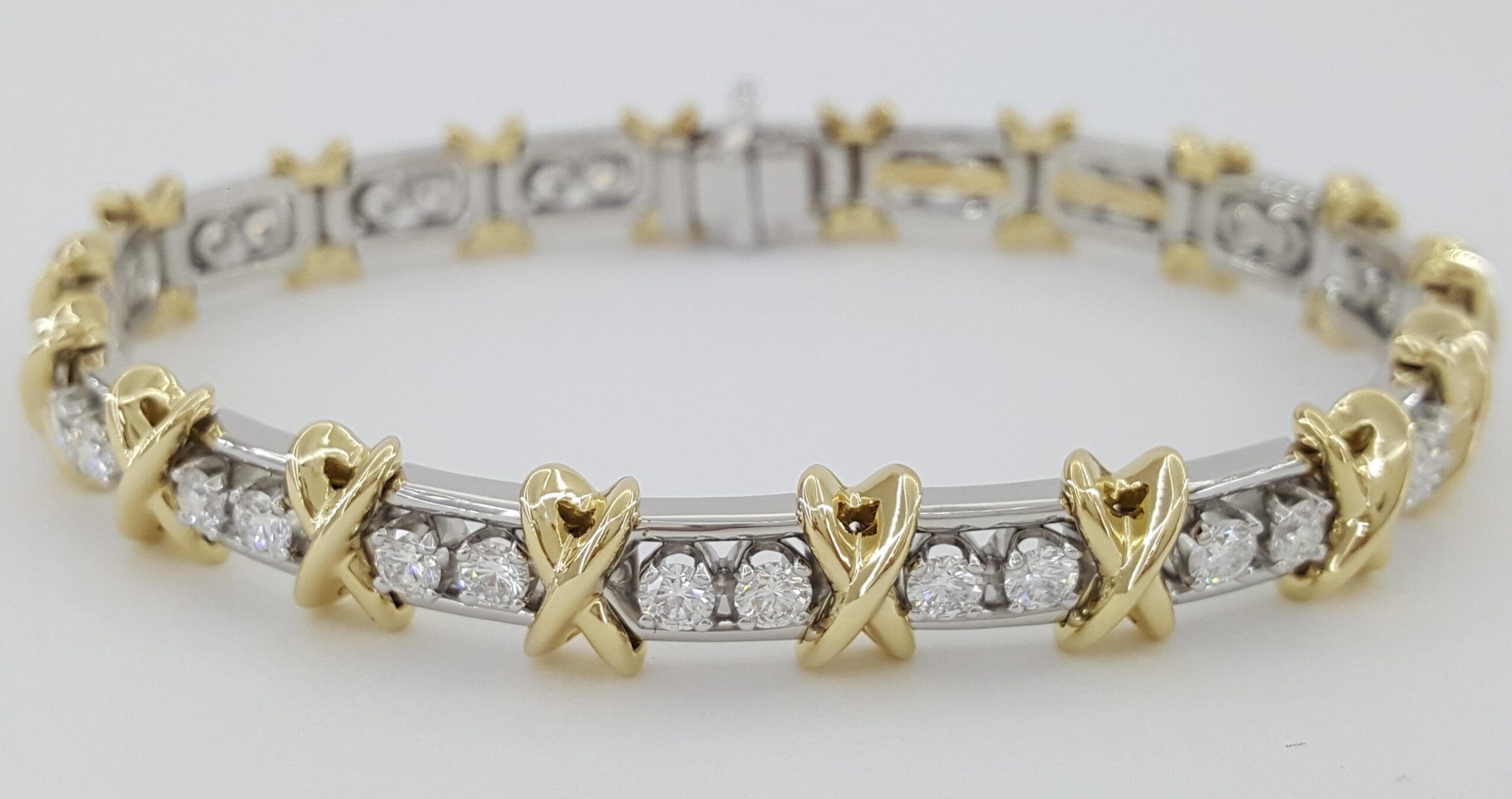Tiffany & Co. Schlumberger 36 Stone Diamond Bracelet 3.11 ct 7" Plat 18K Rt $47K
