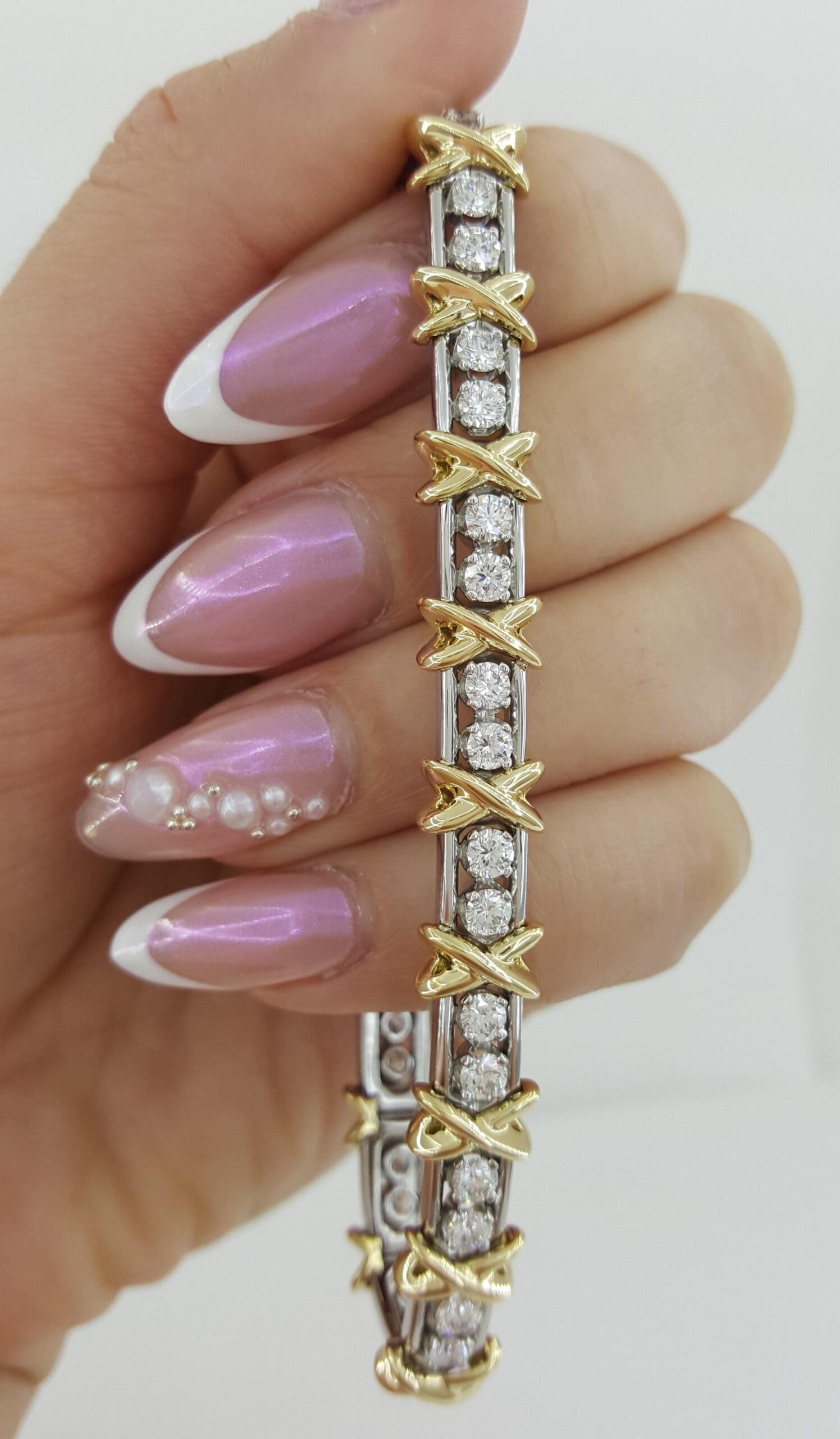 Tiffany & Co. Schlumberger 36 Stone Diamond Bracelet 3.11 ct 7" Plat 18K Rt $47K