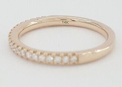 0.20 ct 14k Rose Gold Half Circle Round Diamonds Wedding Band 2.2 mm Rtl 1,075