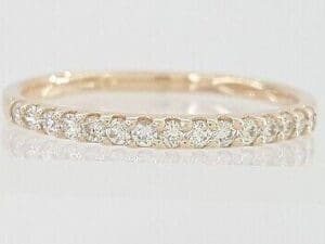 0.25 ct 14k Rose Gold Half Circle Round Diamonds Wedding Band 1.9mm Rtl 870