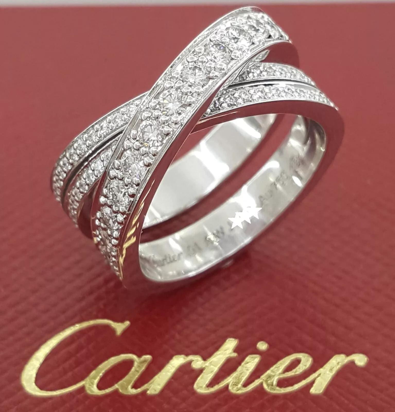 Cartier Etincelle Diamond Pave Ring 0.81 ct 18k Size 51 Retail $10,700