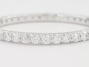 Round Diamond Full Circle Eternity Wedding Anniversary Ring 0.5 ct 14k W Gold