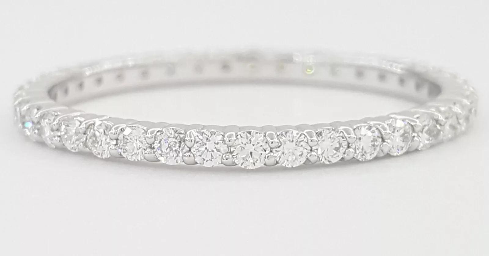 Round Diamond Full Circle Eternity Wedding Anniversary Ring 0.5 ct 14k W Gold