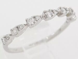 Half Circle Pear Shaped Round Diamond Wedding Band 0.25 ct 2 mm 14k White Gold 8