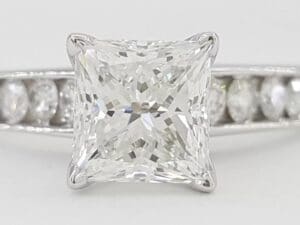 Princess Ideal Cut Diamond Engagement Ring 1.86 ct 14K W Gold Retail $12,500