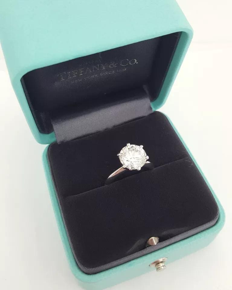 Tiffany & Co Solitaire Round 3.08 ct Diamond Platinum Engagement Ring Rtl $185K