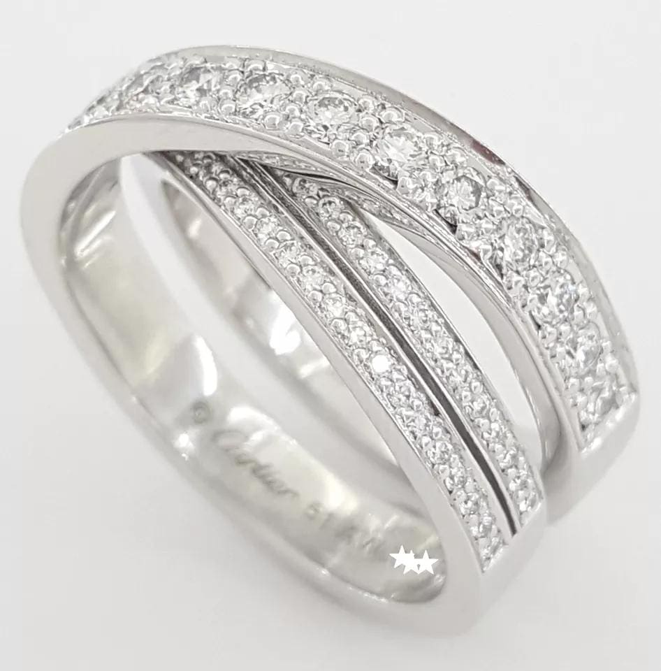 Cartier Etincelle Diamond Pave Ring 0.81 ct 18k Size 51 Retail $10,700