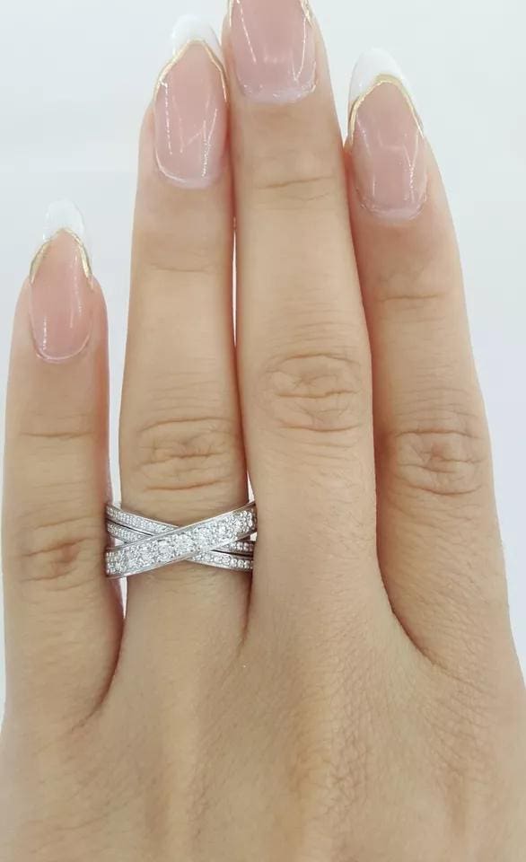 Cartier Etincelle Diamond Pave Ring 0.81 ct 18k Size 51 Retail $10,700