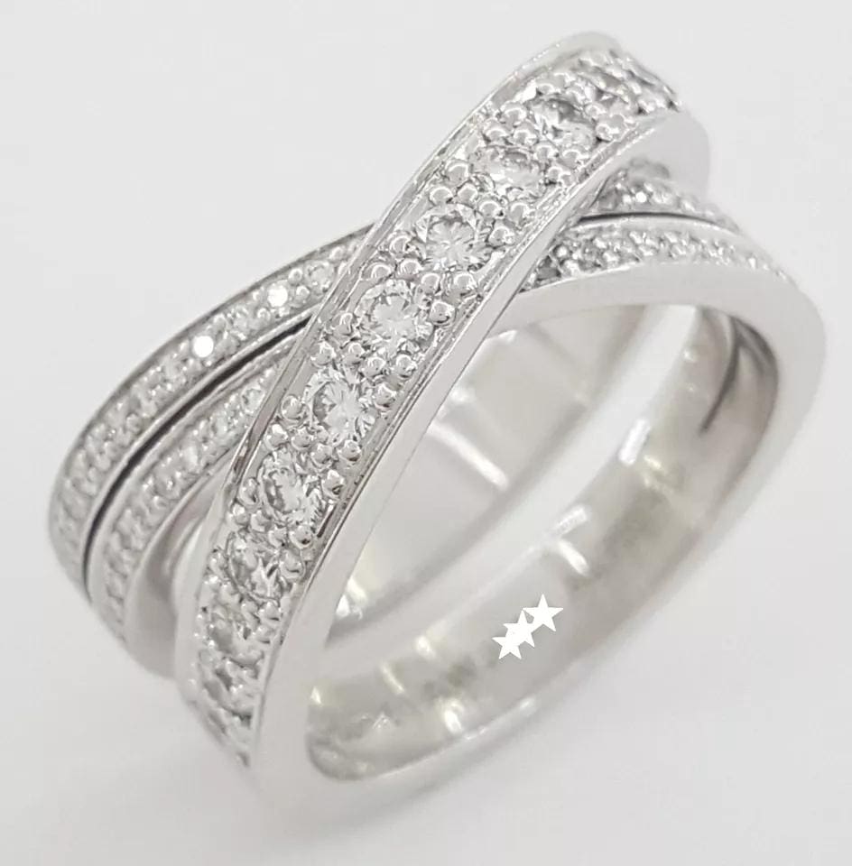Cartier Etincelle Diamond Pave Ring 0.81 ct 18k Size 51 Retail $10,700