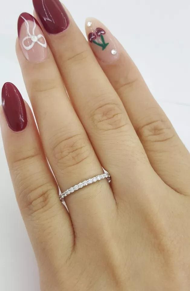 Round Diamond Full Circle Eternity Wedding Anniversary Ring 0.5 ct 14k W Gold