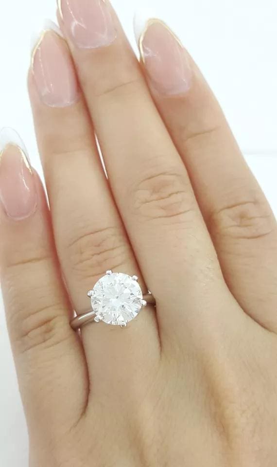 Tiffany & Co Solitaire Round 3.08 ct Diamond Platinum Engagement Ring Rtl $185K