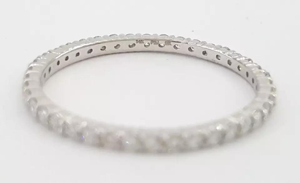 Round Diamond Full Circle Eternity Wedding Anniversary Ring 0.5 ct 14k W Gold
