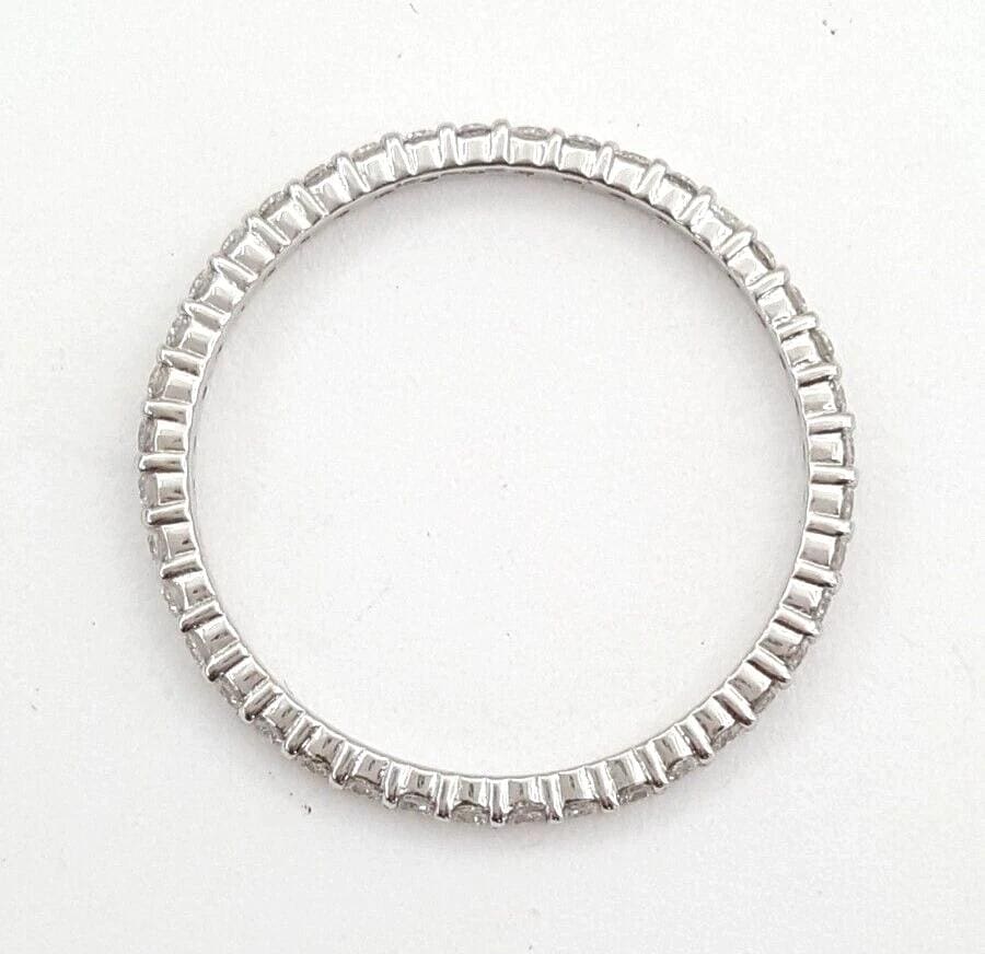 Round Diamond Full Circle Eternity Wedding Anniversary Ring 0.5 ct 14k W Gold