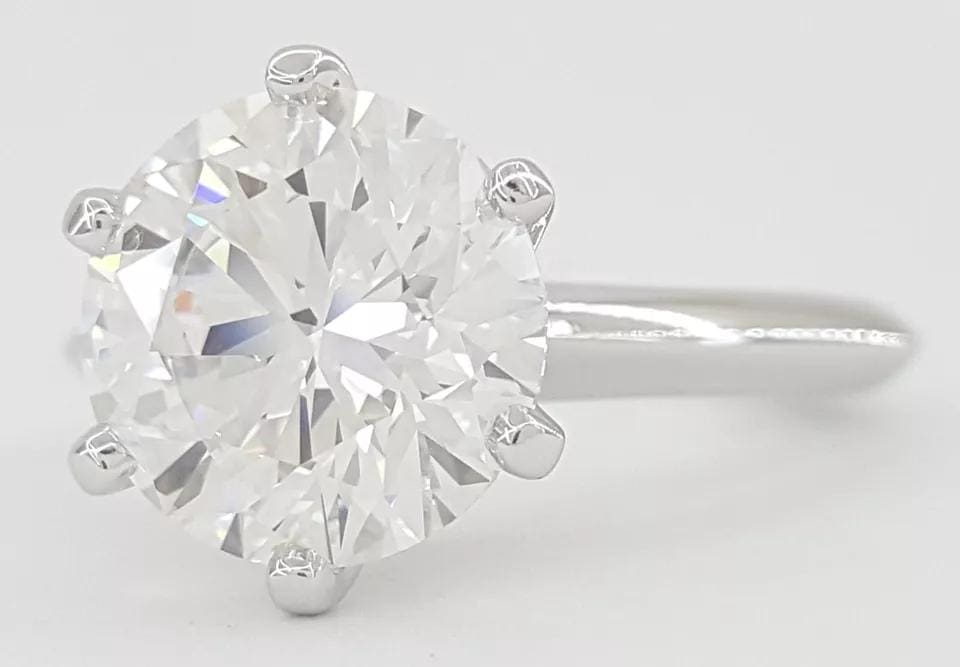 Tiffany & Co Solitaire Round 3.08 ct Diamond Platinum Engagement Ring Rtl $185K