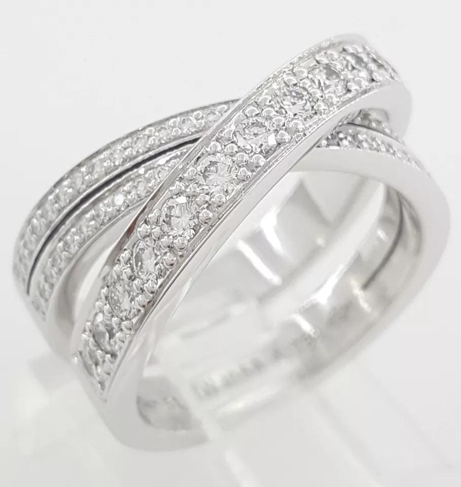 Cartier Etincelle Diamond Pave Ring 0.81 ct 18k Size 51 Retail $10,700