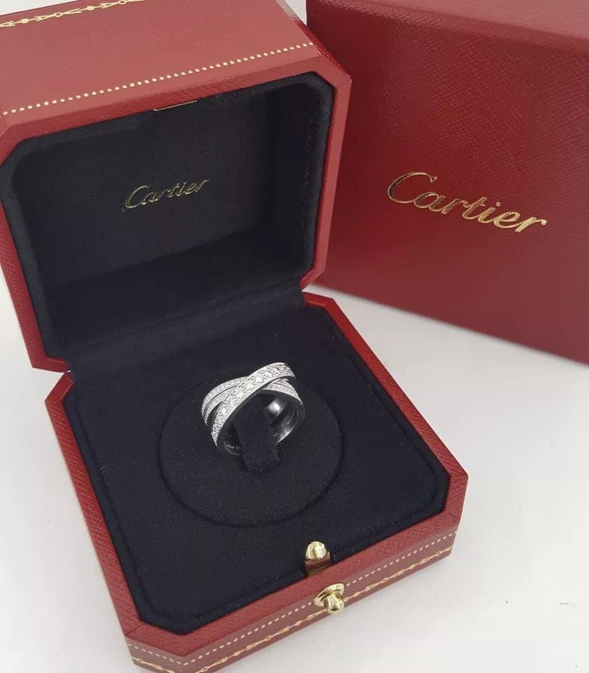 Cartier Etincelle Diamond Pave Ring 0.81 ct 18k Size 51 Retail $10,700