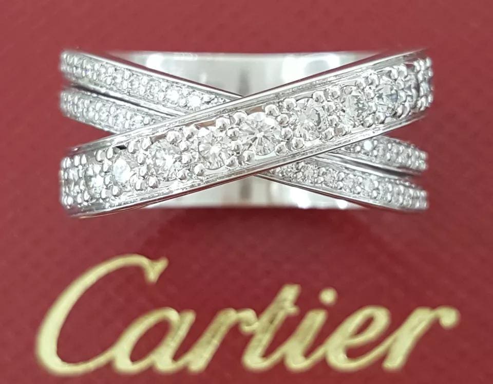 Cartier Etincelle Diamond Pave Ring 0.81 ct 18k Size 51 Retail $10,700