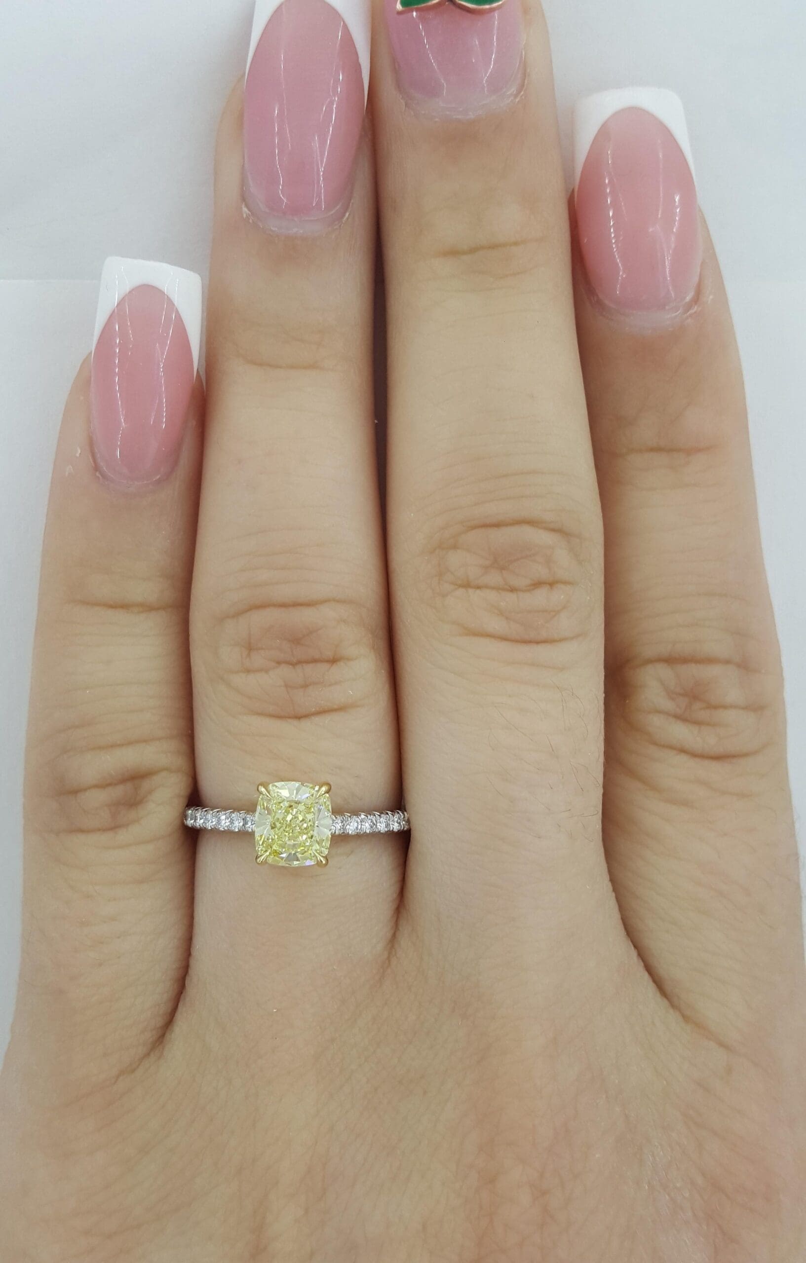 Tiffany & Co Novo Fancy Intense Yellow Cushion Diamond Engagement Ring 1.19 ct