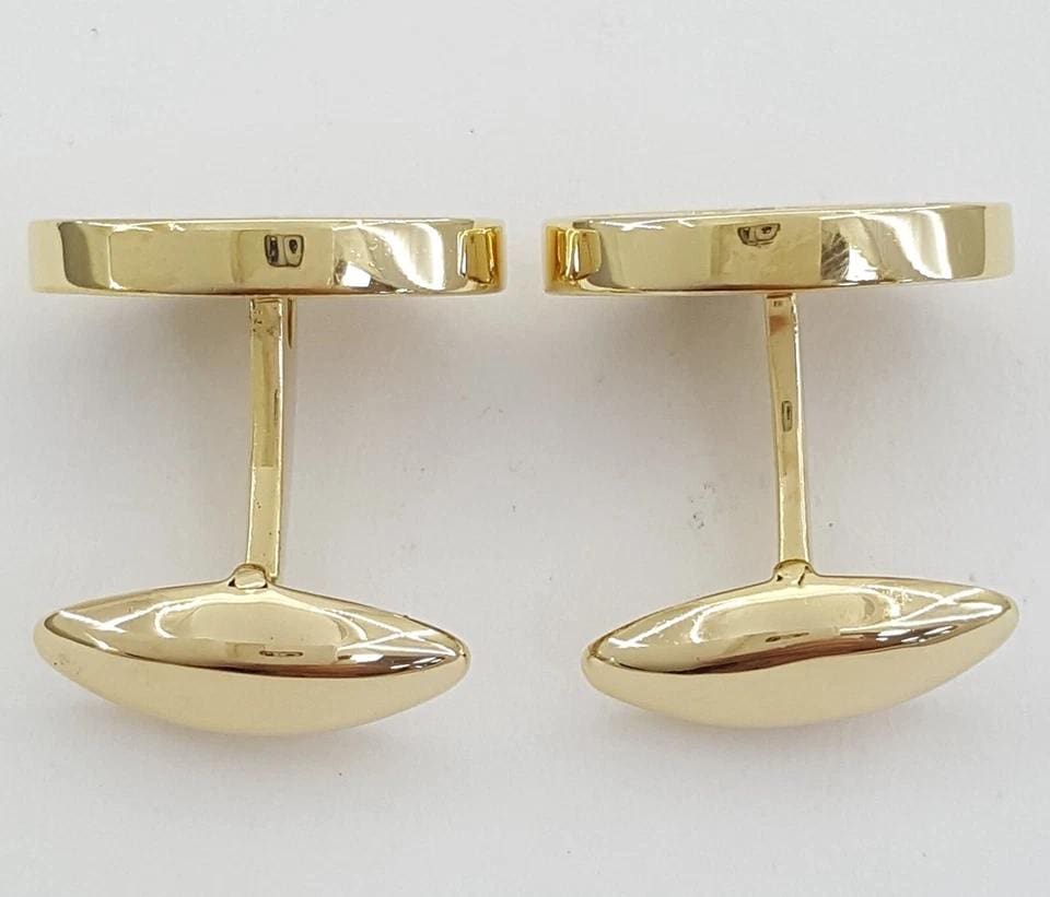 Bernard K Passman Black Coral Diamond 18k Yellow Gold Cufflinks 1.1 ct