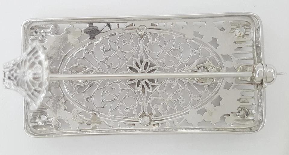 Art Deco Old Mine Old European Diamond Brooch Pendant 0.5 ct