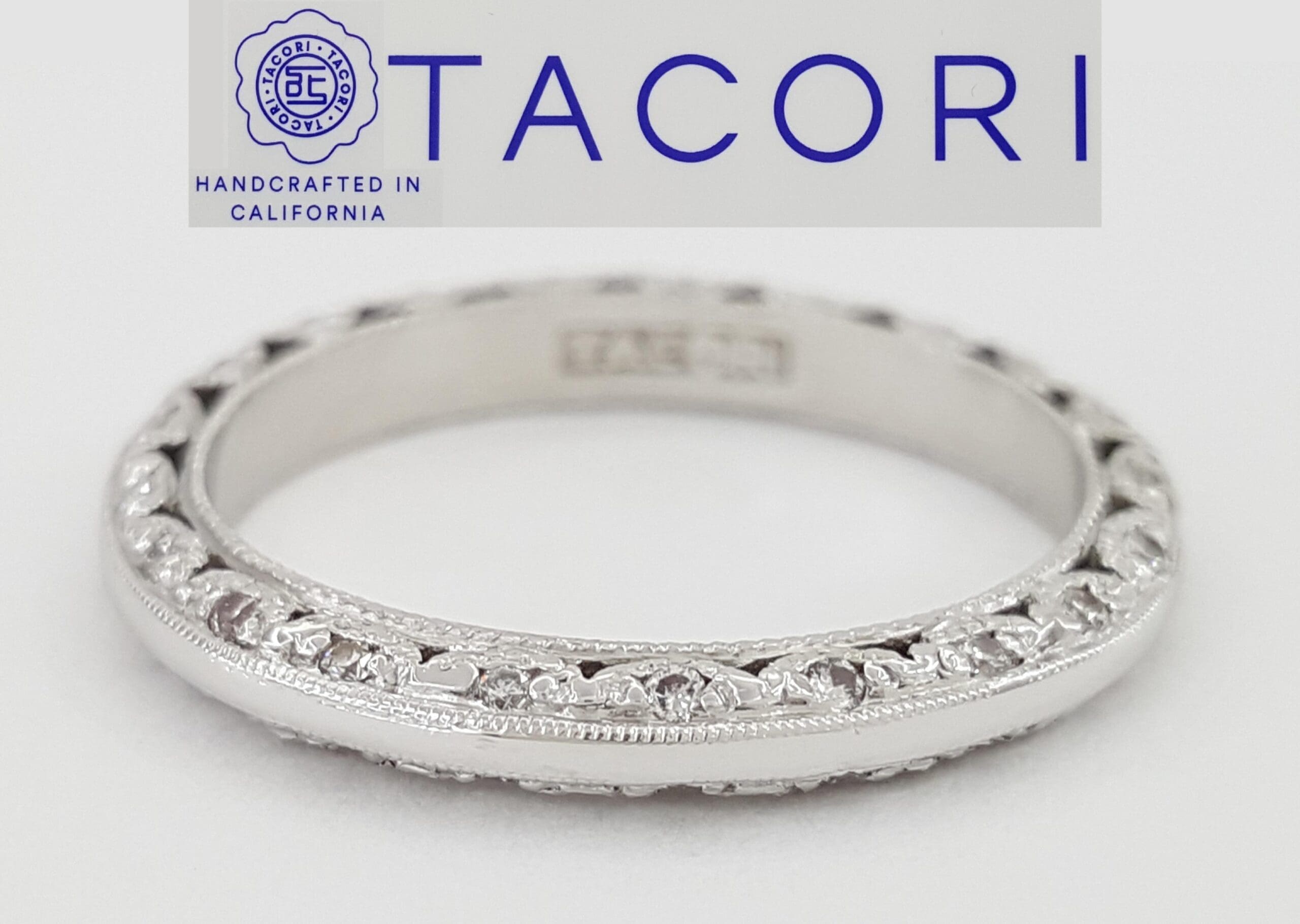 Tacori Crescent Silhouette Eternity Platinum 0.24 ct Round Diamond Wedding Band