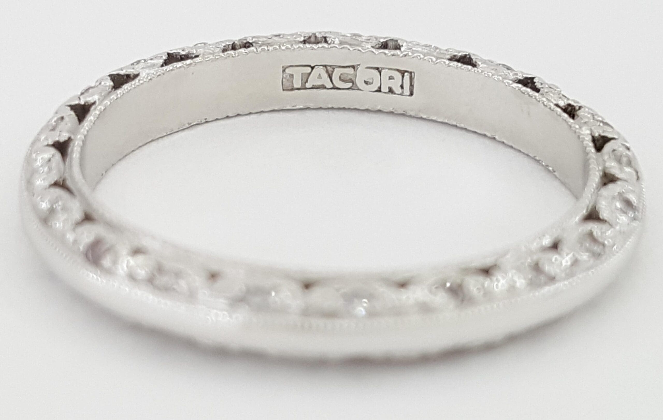 Tacori Crescent Silhouette Eternity Platinum 0.24 ct Round Diamond Wedding Band