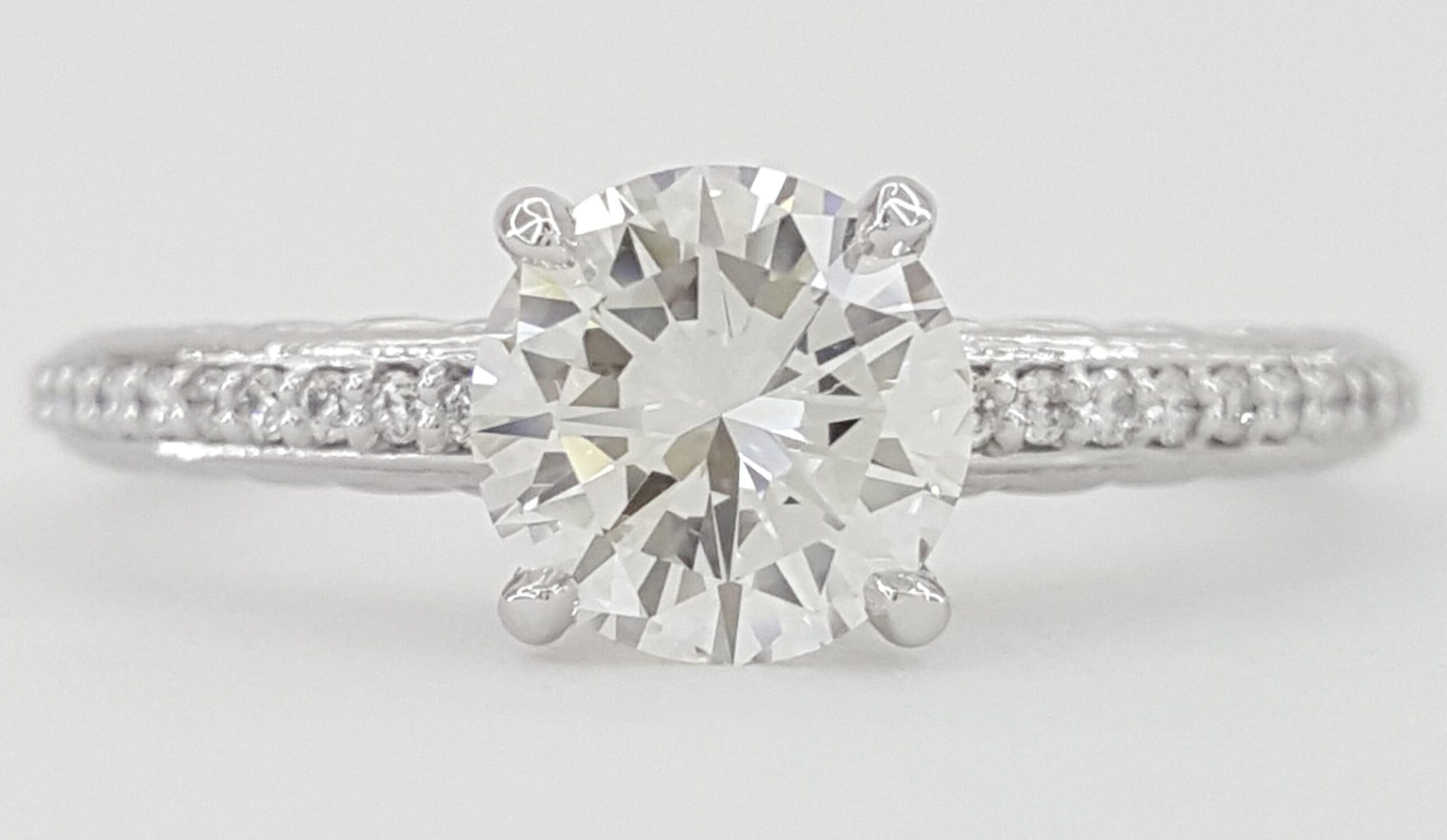 Ritani Round Brilliant Diamond Engagement Ring 1.14 ct 14k White Gold Rt $14,000