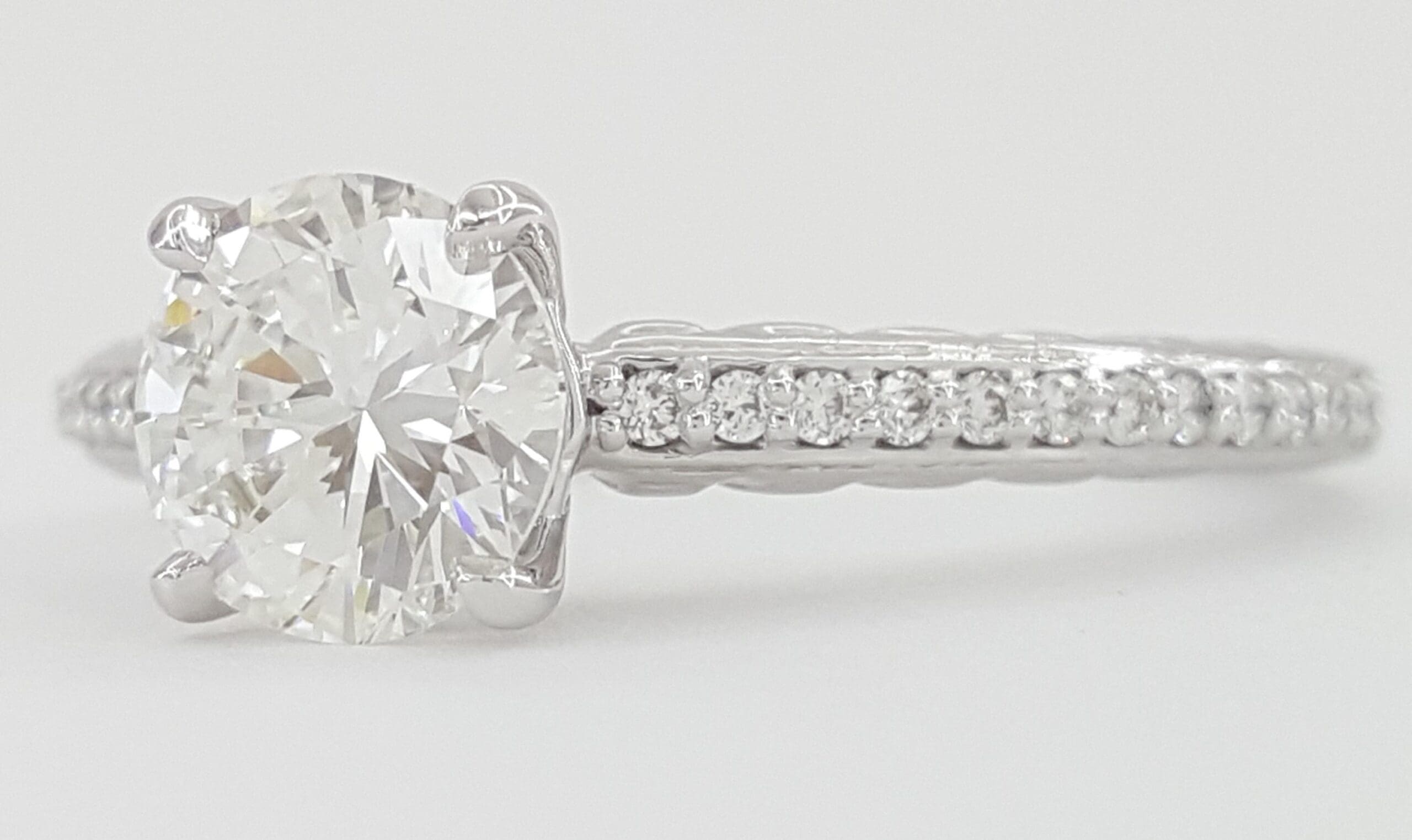 Ritani Round Brilliant Diamond Engagement Ring 1.14 ct 14k White Gold Rt $14,000