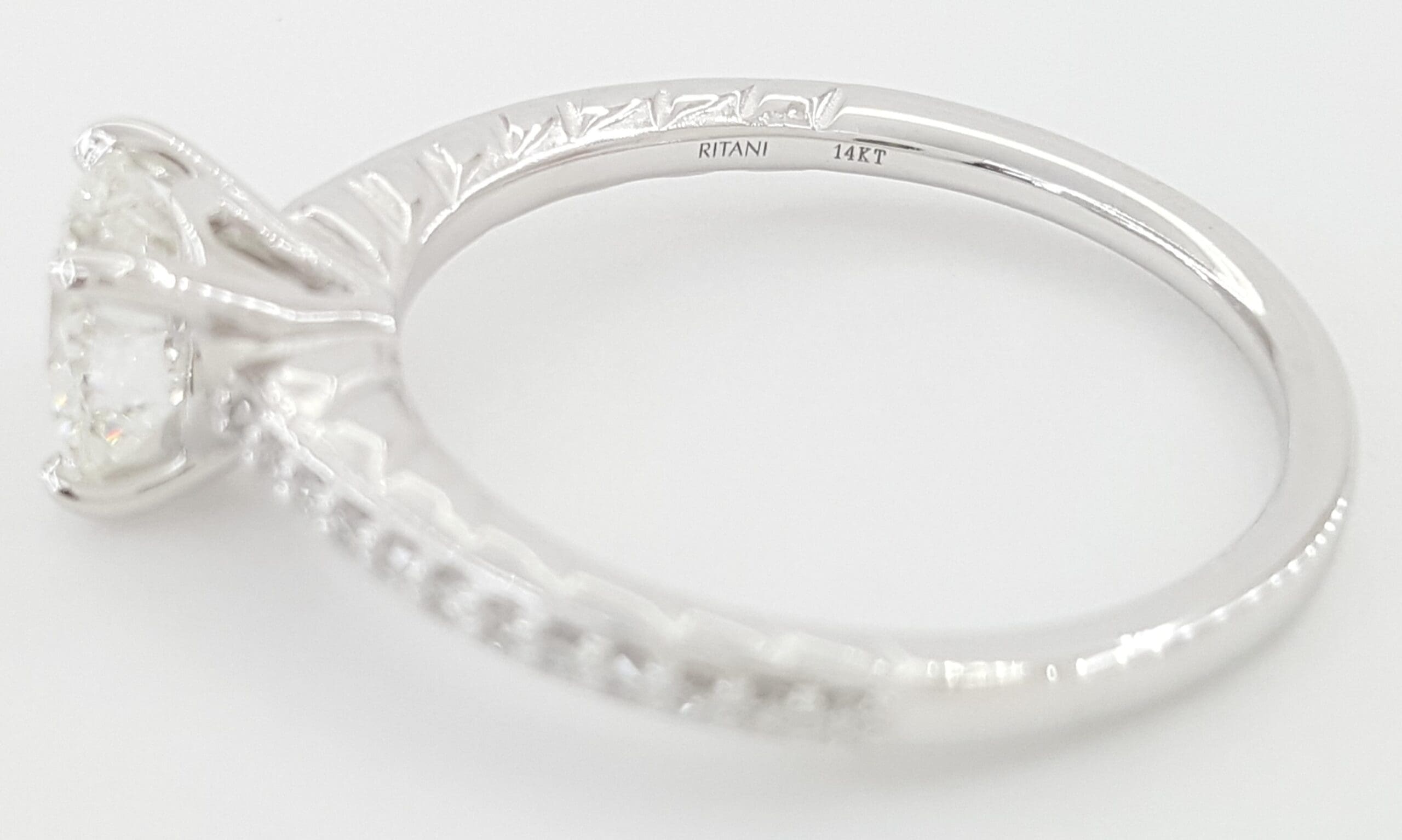 Ritani Round Brilliant Diamond Engagement Ring 1.14 ct 14k White Gold Rt $14,000