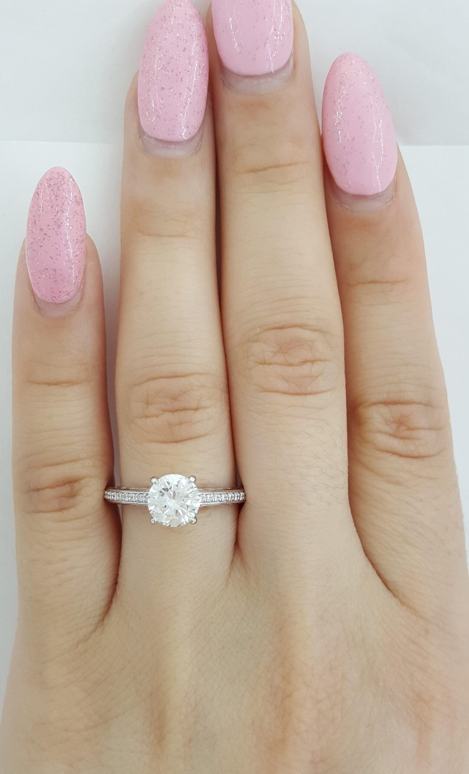 Ritani Round Brilliant Diamond Engagement Ring 1.14 ct 14k White Gold Rt $14,000