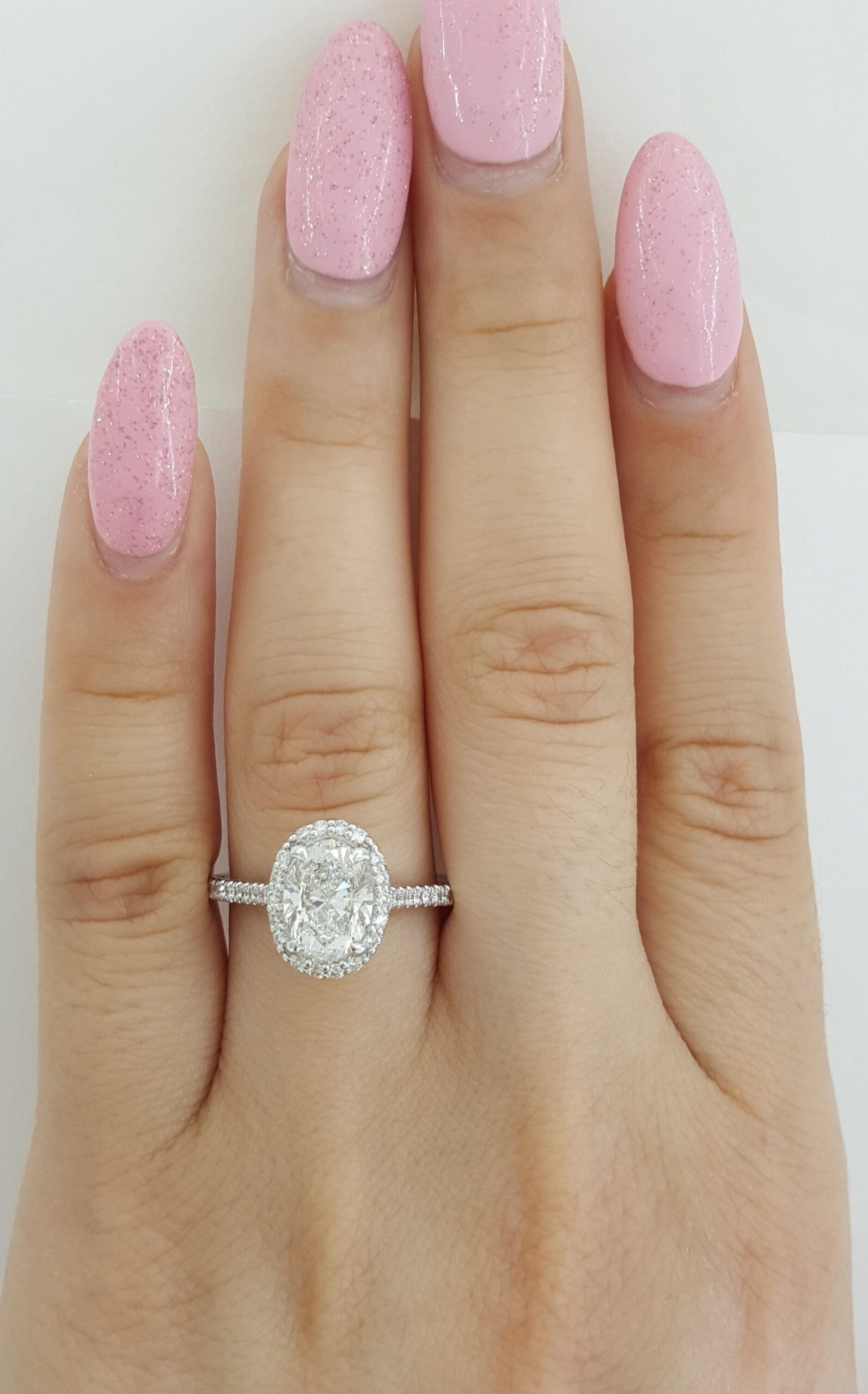 TACORI Petite Crescent Oval Halo Diamond Engagement Ring 1.88 ct 18k White Gold