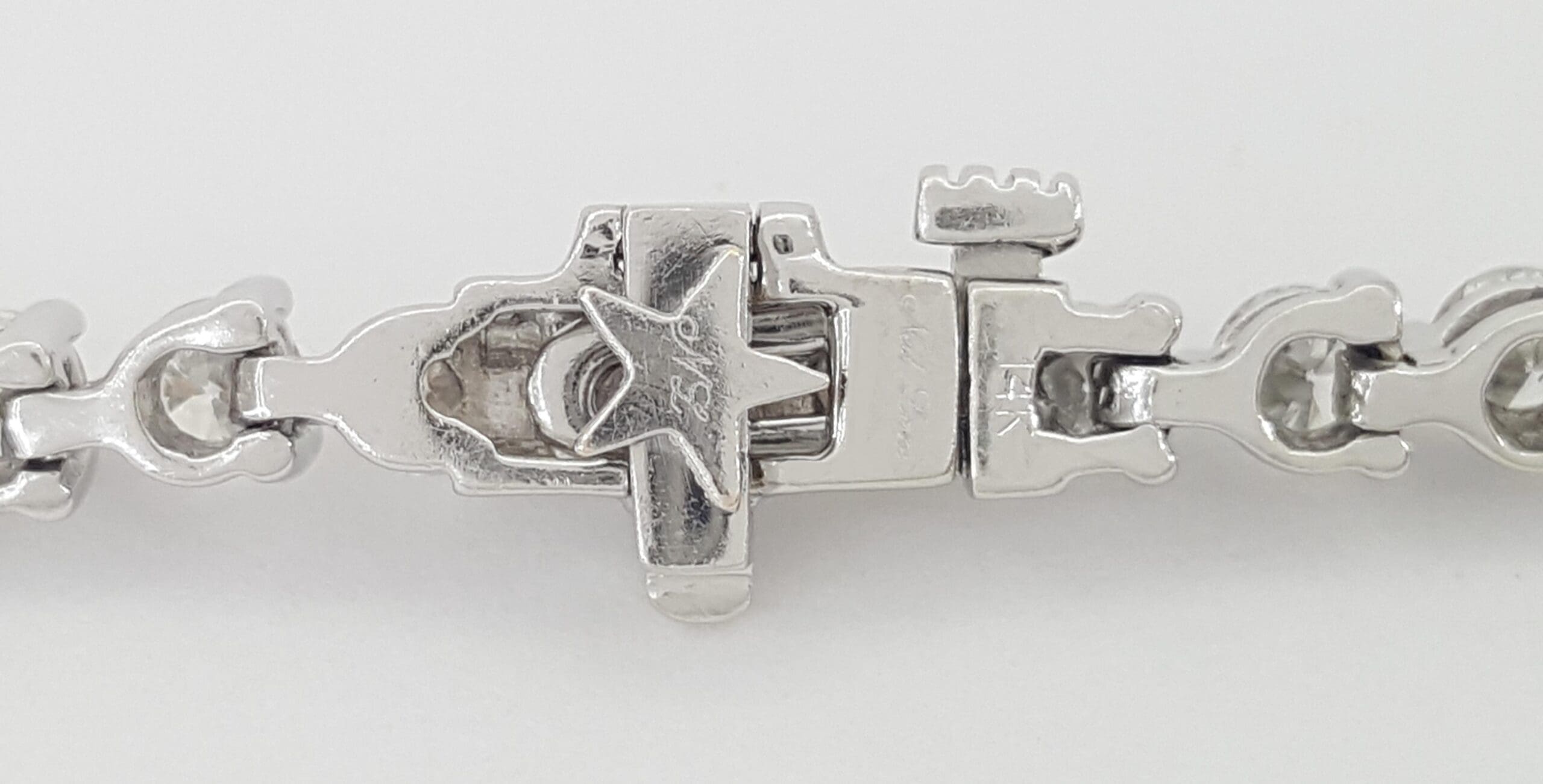 Neil Lane Round Diamond Straight Line Tennis Bracelet 5 ct 14K White Gold 7"