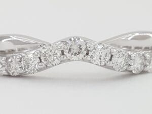 Half Circle Round Diamond Curve Wedding Band Ring 0.5 ct 14k White Gold 4.5mm