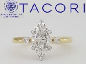 TACORI Sculpted Crescent 56-2 Marquise Diamond Engagement Ring 1.08 ct GIA 18K
