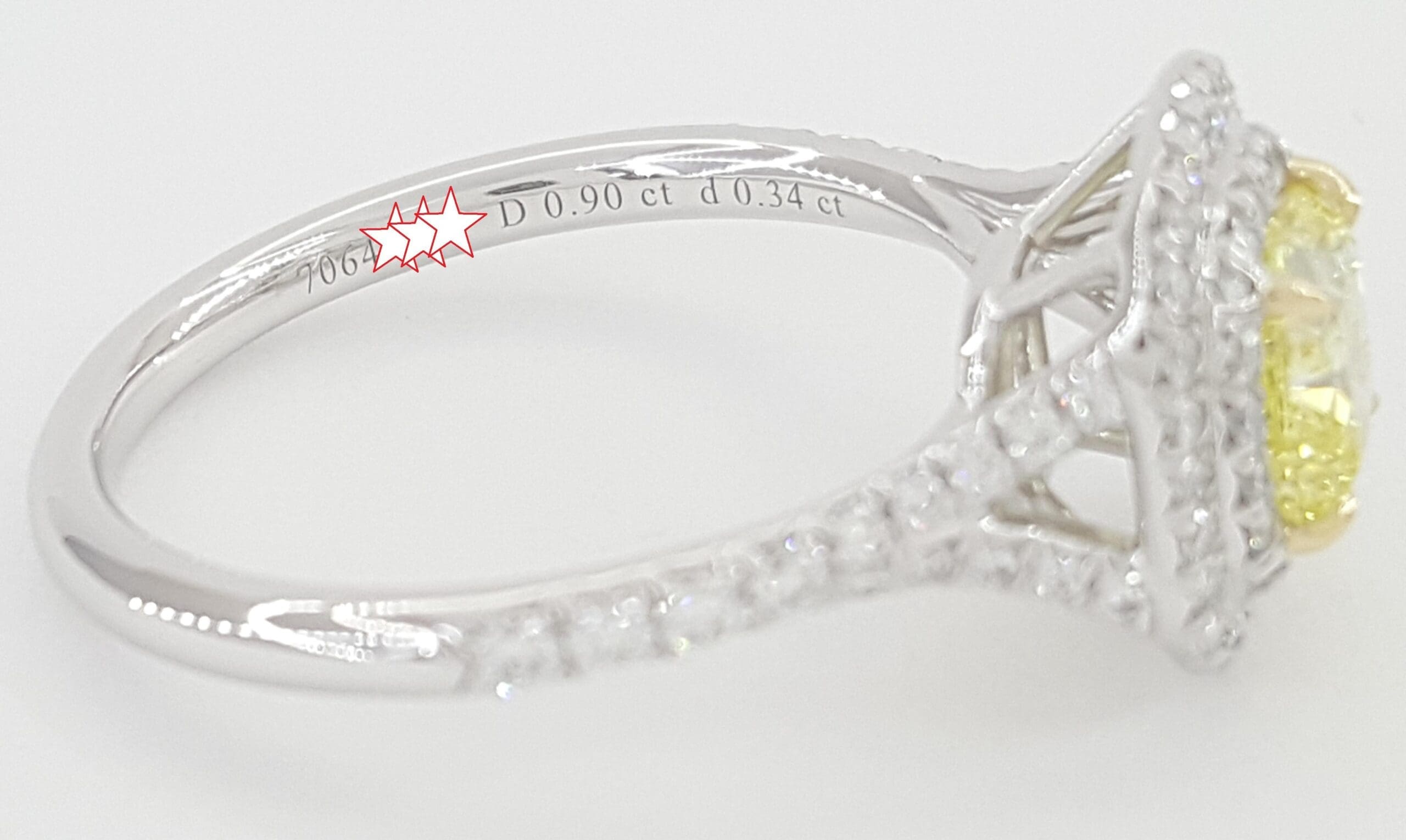 Tiffany & Co Soleste Cushion Fancy Intence Yellow Diamond Engagement Ring 1.24ct